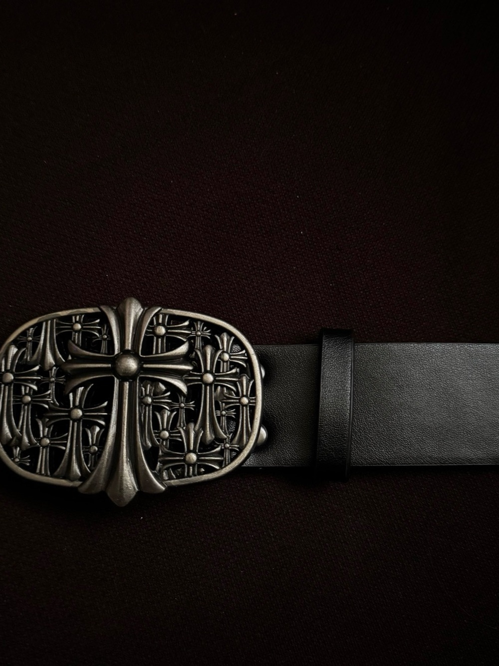 Chrome Hearts Inspired Buckle Black Belt
